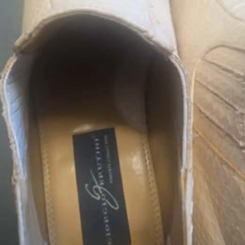 Giorgio Brutini Snake Skin Shoes Cream Mens 8M - Used